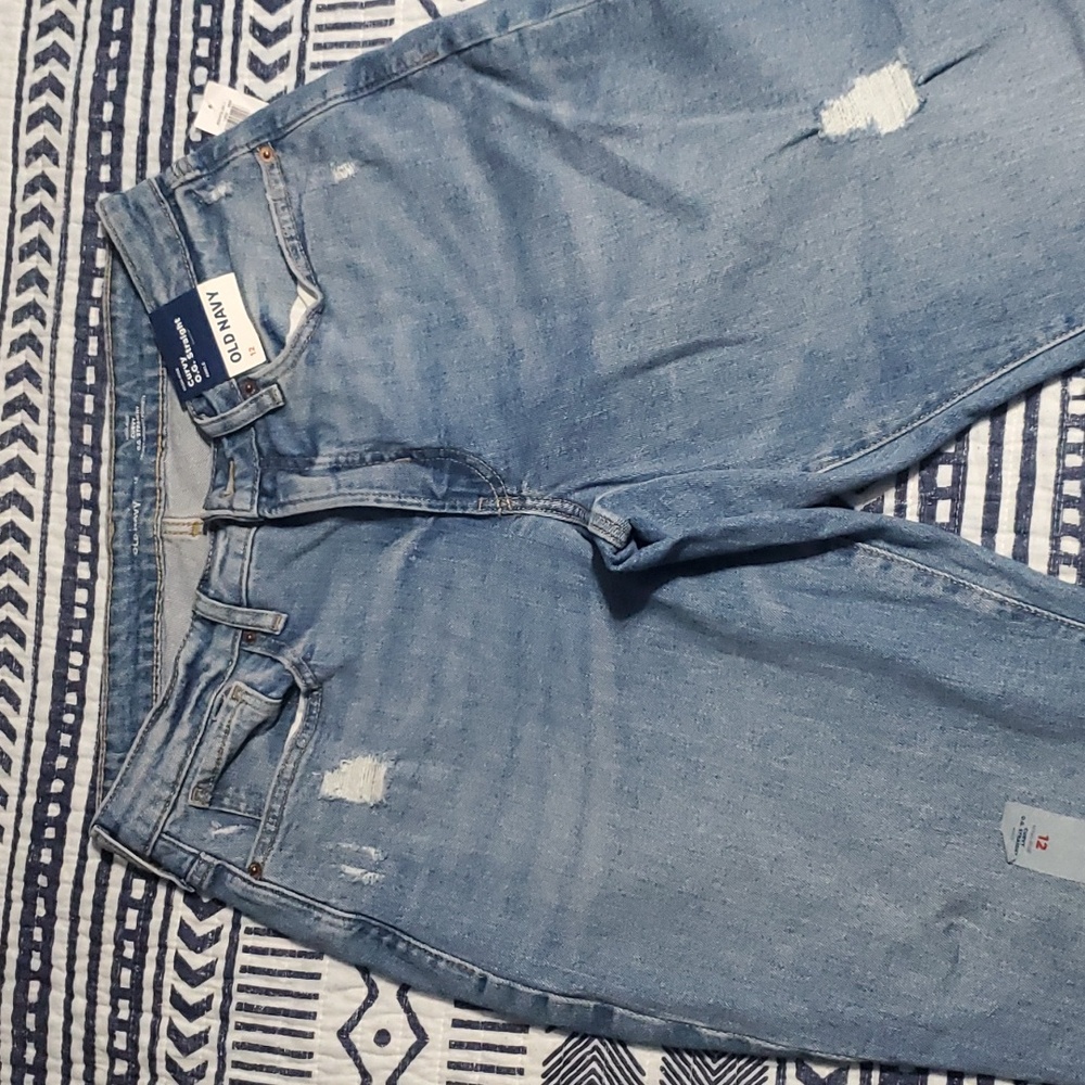 Old Navy distressed raw hem jeans